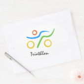 Triathlon-Logo Ovaler Aufkleber (Umschlag)