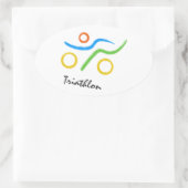 Triathlon-Logo Ovaler Aufkleber (Tasche)