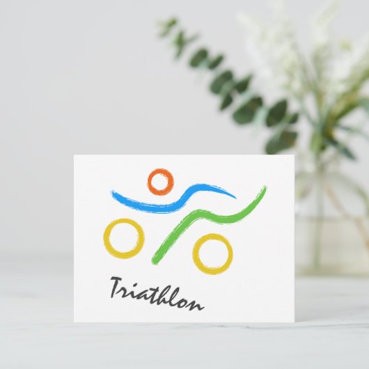 Triathlon-Logo Postkarte (Stehend Vorderseite)