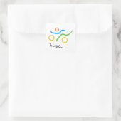 Triathlon-Logo Quadratischer Aufkleber (Tasche)