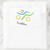 Triathlon-Logo Rechteckiger Aufkleber (Tasche)