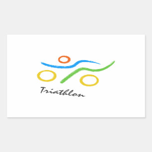 Triathlon-Logo Rechteckiger Aufkleber