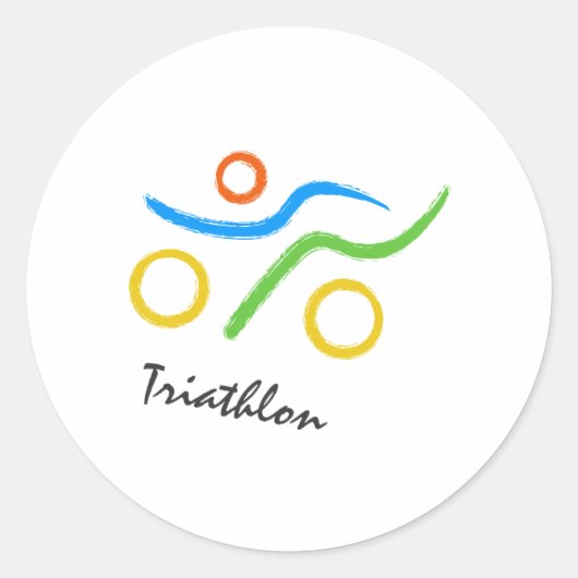 Triathlon-Logo Runder Aufkleber (Vorderseite)
