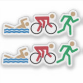 Triathlon Logo Symbole in Farbe Aufkleber (Vorderseite)