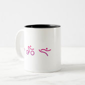 Triathlon-Logo Zweifarbige Tasse (Vorderseite Links)