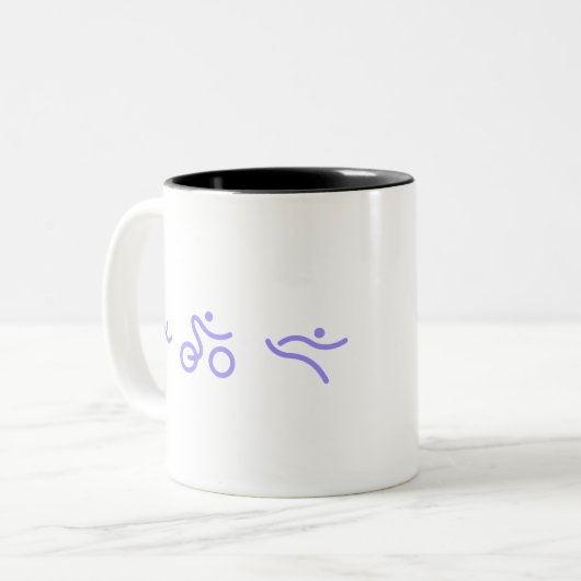 Triathlon-Logo Zweifarbige Tasse (Vorderseite Links)