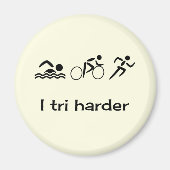 Triathlon lustige Piktogrammunterschrift Magnet (Vorne)