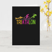 Triathlon Marathon Sport Swim Bike Run Karte (Gelbe Blume)
