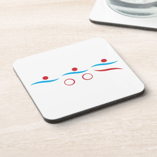 Triathlon moderne coole Logo-Getränkekoaster Getränkeuntersetzer (Linke Seite)