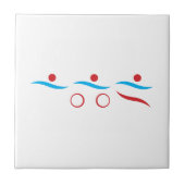 Triathlon moderne coole Logo Keramik Fliesen (Vorderseite)