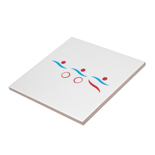 Triathlon moderne coole Logo Keramik Fliesen (Seite)