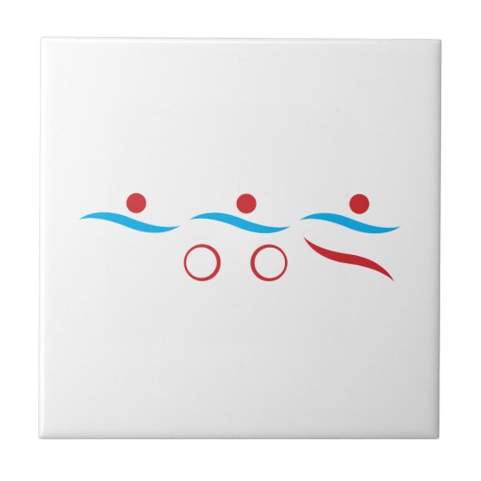 Triathlon moderne coole Logo Keramik Fliesen (Vorderseite)