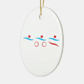 Triathlon moderne coole Logo Keramik Keramik Ornament (Links)