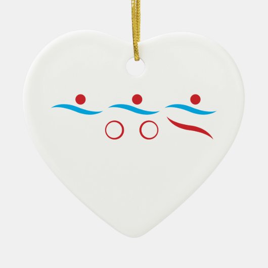 Triathlon moderne coole Logo Keramik Keramik Ornament (Vorne)