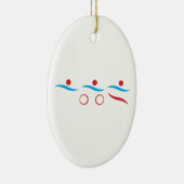 Triathlon moderne coole Logo Keramik Ornament (Rechts)