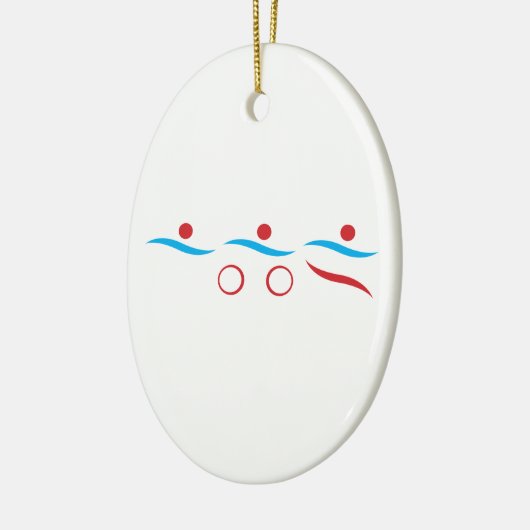 Triathlon moderne coole Logo Keramik Ornament (Links)