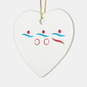 Triathlon moderne coole Logo Keramik Ornament (Links)