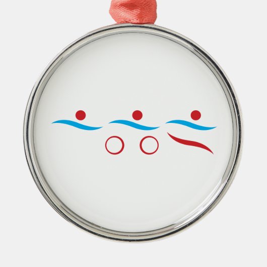 Triathlon moderne coole Logo-Metal-Ornament Ornament Aus Metall (Vorne)