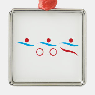 Triathlon moderne coole Logo-Metal-Ornament Ornament Aus Metall