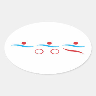 Triathlon moderne coole Logo oval Aufkleber