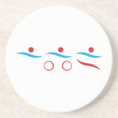 Triathlon moderne coole Logo Sandstein Untersetzer (Vorne)