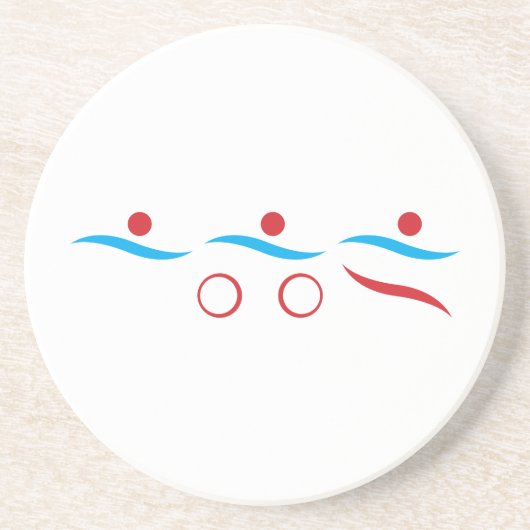 Triathlon moderne coole Logo Sandstein Untersetzer (Vorne)