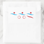 Triathlon moderne coole Logoaufkleber Rechteckiger Aufkleber (Tasche)