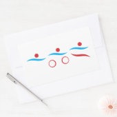 Triathlon moderne coole Logoaufkleber Rechteckiger Aufkleber (Umschlag)