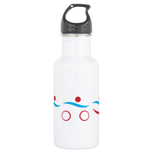 Triathlon modernes cooles Logo Edelstahlflasche (Vorderseite)