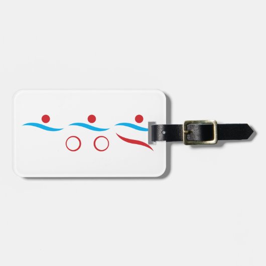 Triathlon modernes cooles Logo Gepäckanhänger (Vorderseite horizontal)
