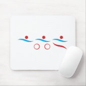Triathlon modernes cooles Logo Mousepad (Mit Mouse)