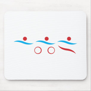 Triathlon modernes cooles Logo Mousepad
