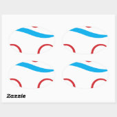 Triathlon modernes cooles Logo Ovaler Aufkleber (Blatt)