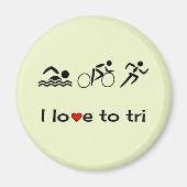 Triathlon motivierende Piktogramm-Beschriftung Magnet (Vorne)