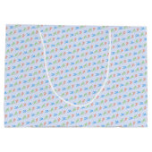 Triathlon Muster benutzerdefinierter Textname Große Geschenktüte (Rückseite)