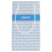 Triathlon-Muster-individuelle Name Kleine Geschenktüte (Vorderseite)