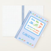 Triathlon-Muster schwimmen Fahrrad laufen Slogan Notizblock (Innen)