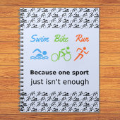 Triathlon-Muster schwimmen Rad laufen Zitat Notizblock