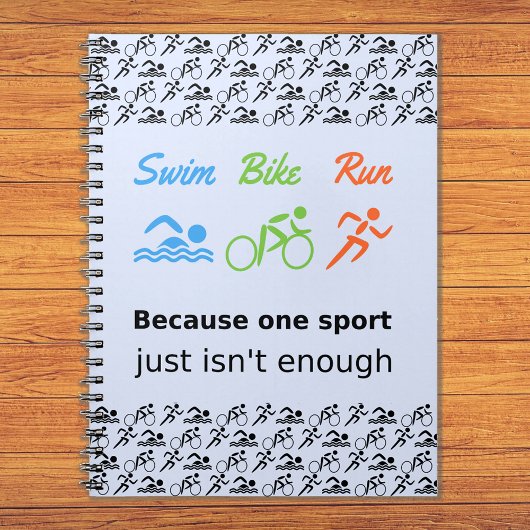 Triathlon-Muster schwimmen Rad laufen Zitat Notizblock