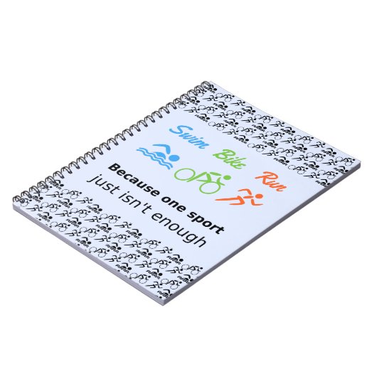 Triathlon-Muster schwimmen Rad laufen Zitat Notizblock (Linke Seite)