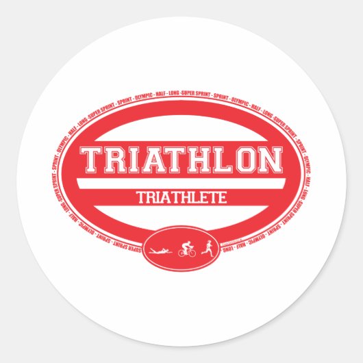 Triathlon Oval Runder Aufkleber (Vorderseite)