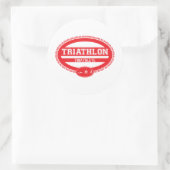 Triathlon Oval Runder Aufkleber (Tasche)