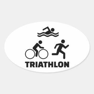 Triathlon Ovaler Aufkleber