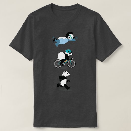 Triathlon Panda Orange T-Shirt (Design vorne)