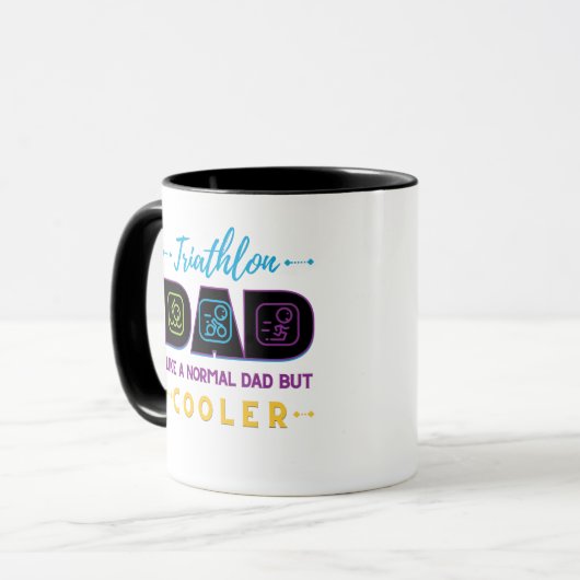 Triathlon Papa wie ein normaler Vater, aber cooler Tasse (Vorderseite Links)