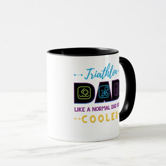 Triathlon Papa wie ein normaler Vater, aber cooler Tasse (VorderseiteRechts)