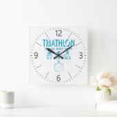 Triathlon Quadratische Wanduhr (Zuhause)