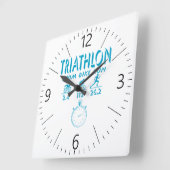 Triathlon Quadratische Wanduhr (Winkel)