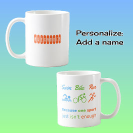 Triathlon Rad Run Zitat personalisierte Sportarten Kaffeetasse