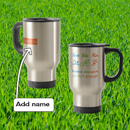 Triathlon Rad Run Zitat personalisierte Sportarten Reisebecher